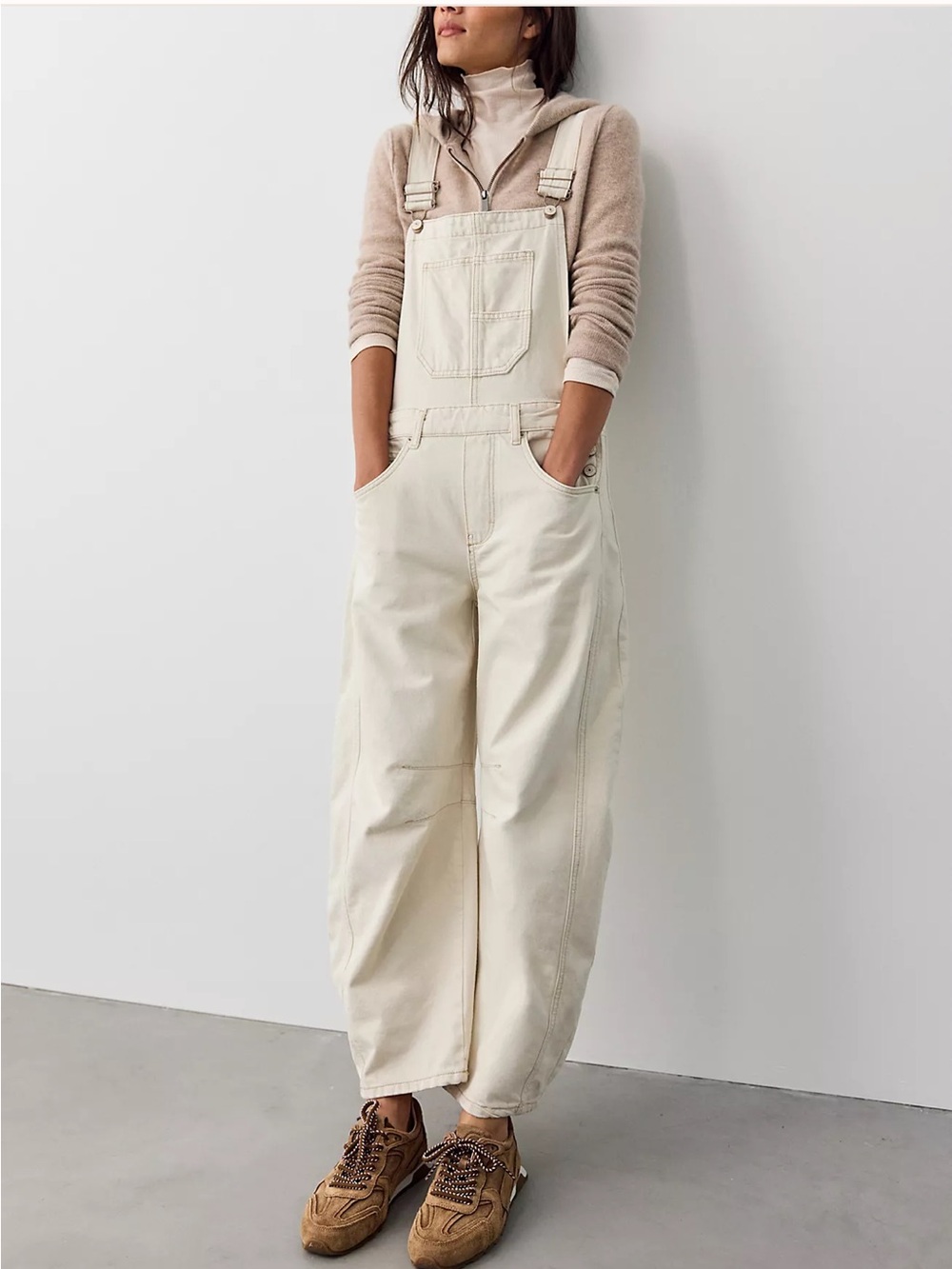 Free People Good Luck Barrel overalls